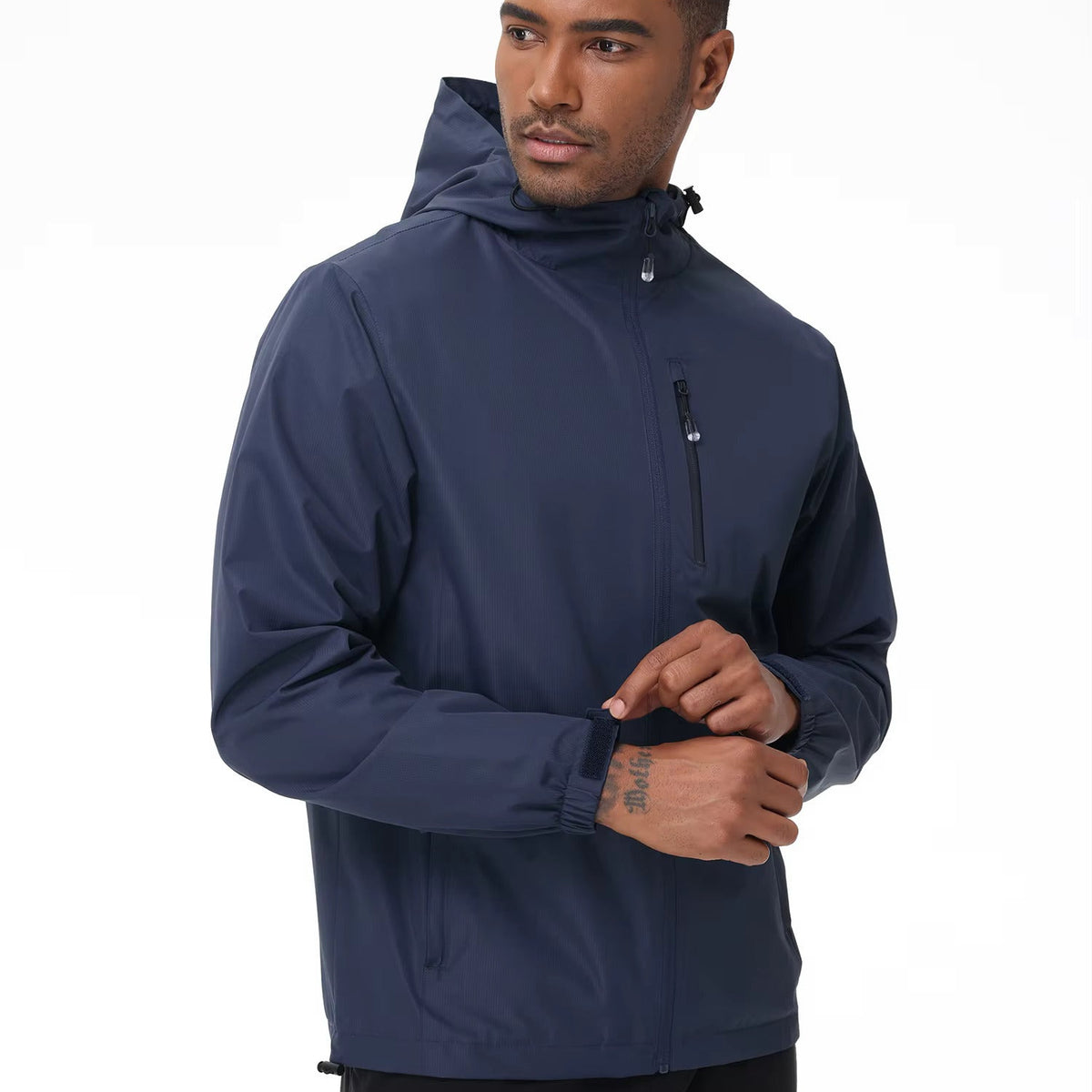 Navy Technical Hooded Shell Jacket